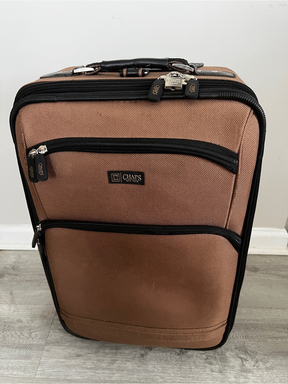 RARE Vintage Ralph Lauren Chaps Rolling Suitcase Luggage Tan